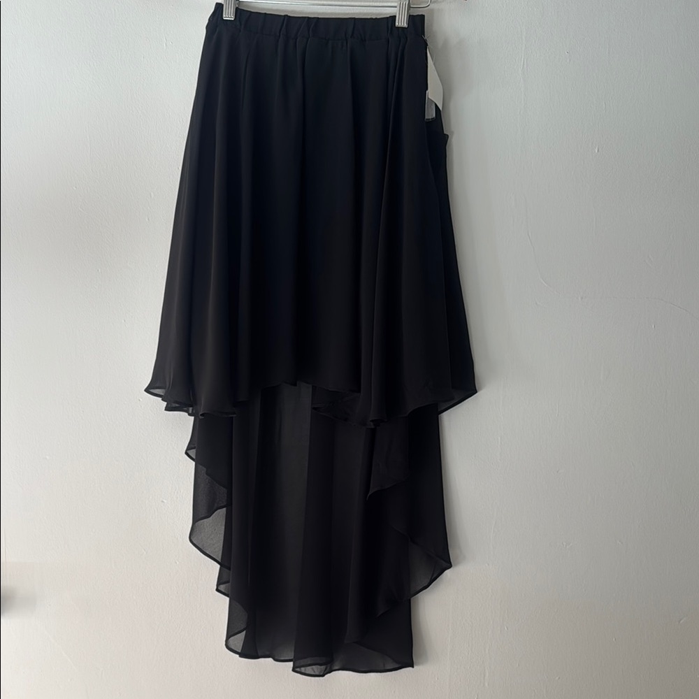 Elegant Black High-Low Skirt